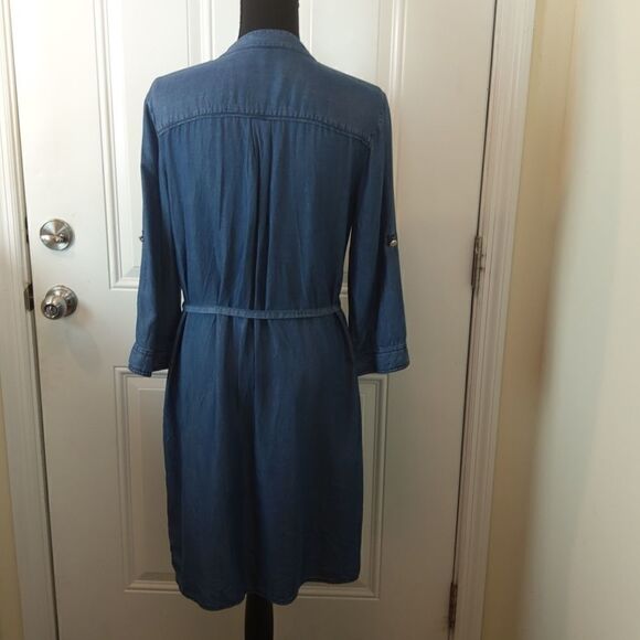 Liz Claiborne 100% Lyocell blue chambray dress - Picture 9 of 12